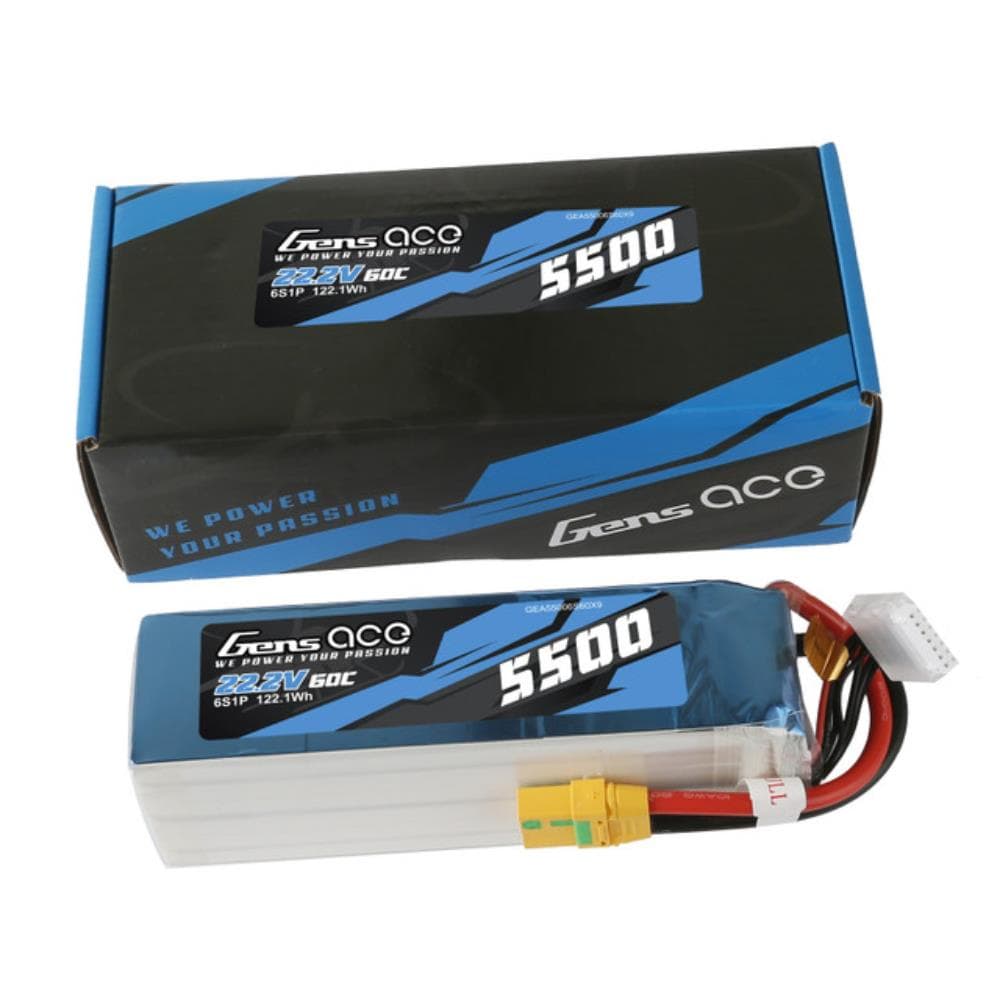 Gens Ace 5500mAh 6s 22.2V 60C Long Range/Cinelifter Lipo Battery Pack With XT90-S Plug for fpv drones 3