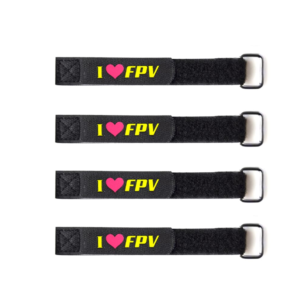I LOVE FPV LiPo Strap - 23.5 cm - 4-PACK for fpv drones