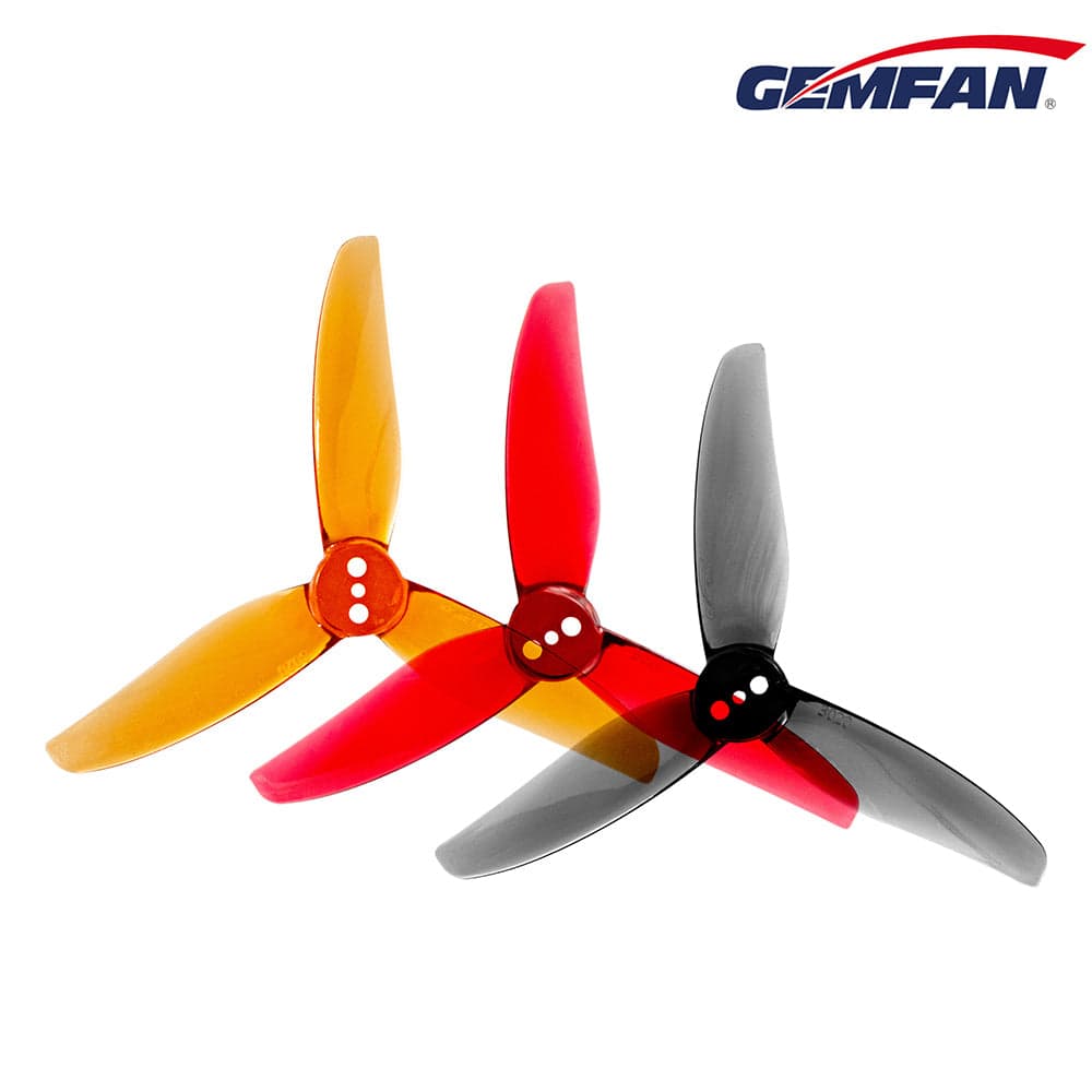 Gemfan Hurricane 3020-3 3" Tri-Blade 1.5mm Centerhole T-Mount Propellers (2CW+2CCW) - Choose Color for fpv drones
