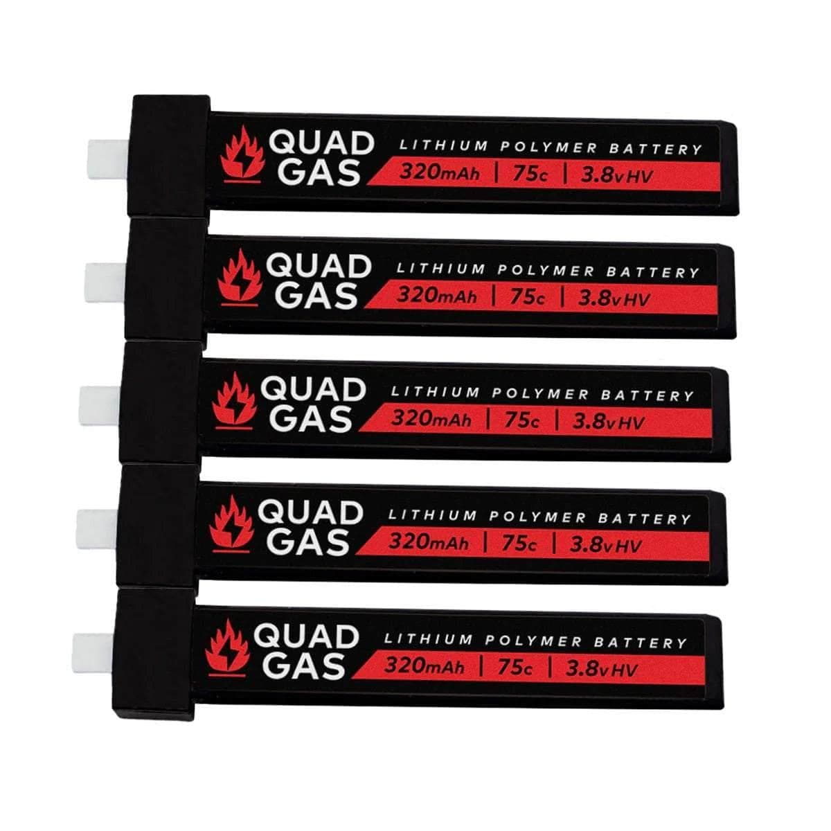 WREKD® Quad Gas 1S 300mAh Ultralight Battery (5 pack) for fpv drones