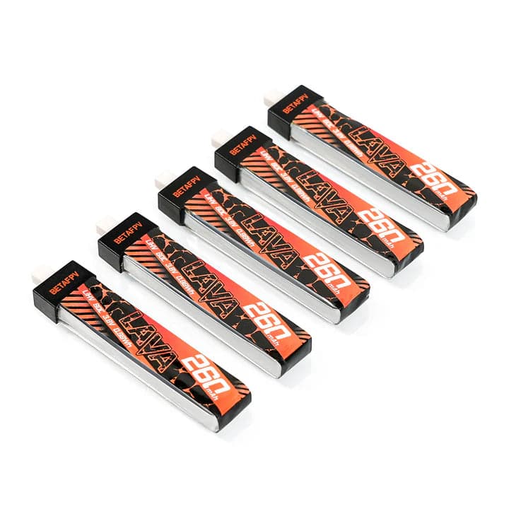 BETAFPV LAVA 1S 260mAh 80C BT2.0 Battery (5PCS) for fpv drones 1