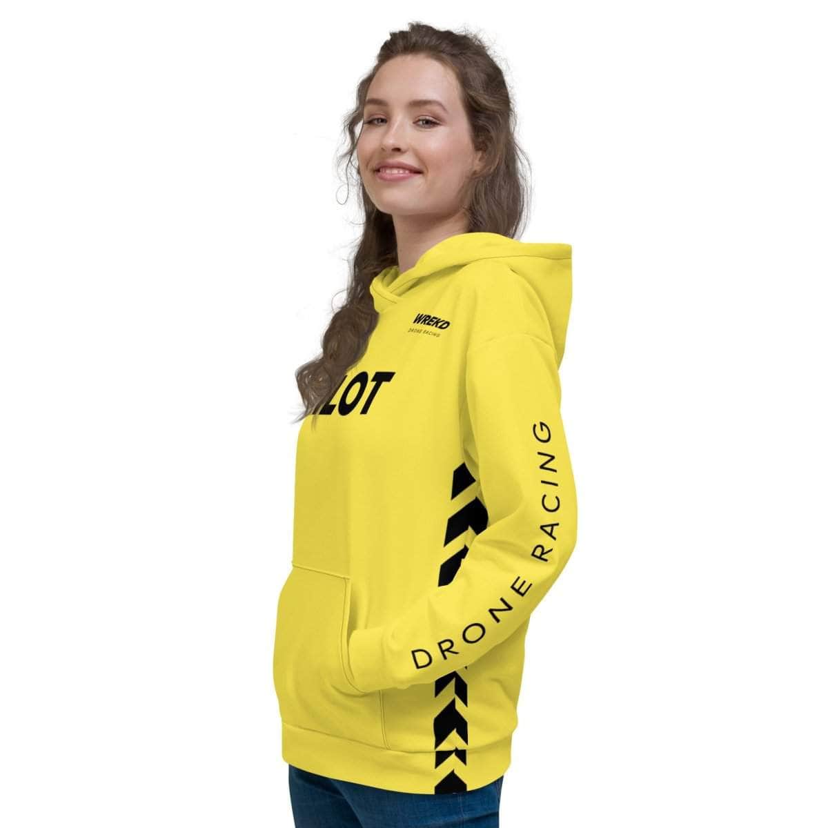 WREKD Drone Racing Unisex Hoodie - Yellow for fpv drones 5