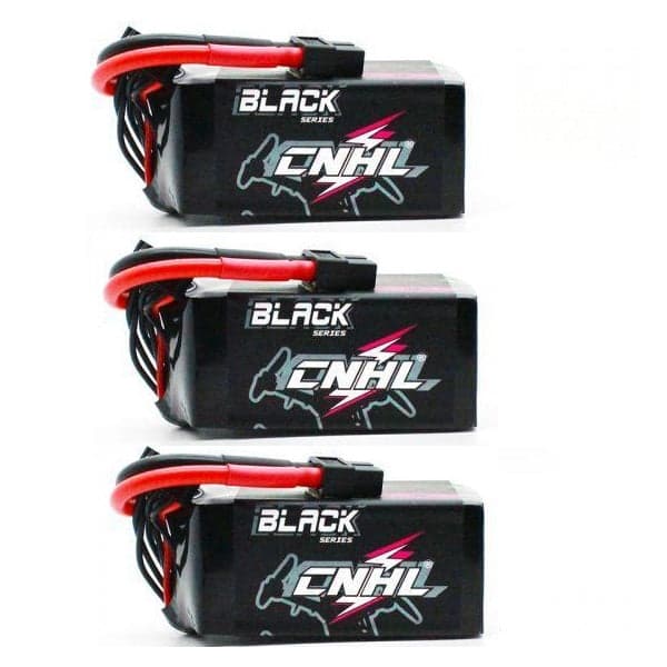 3 Pack - CNHL Black Series 1300MAH 22.2V 6S 100C Lipo Battery - XT60 for fpv drones