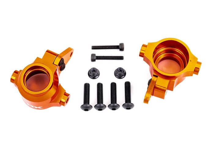 Traxxas 9635T Steering blocks, 6061-T6 aluminum (Orange-anodized), left & right for fpv drones