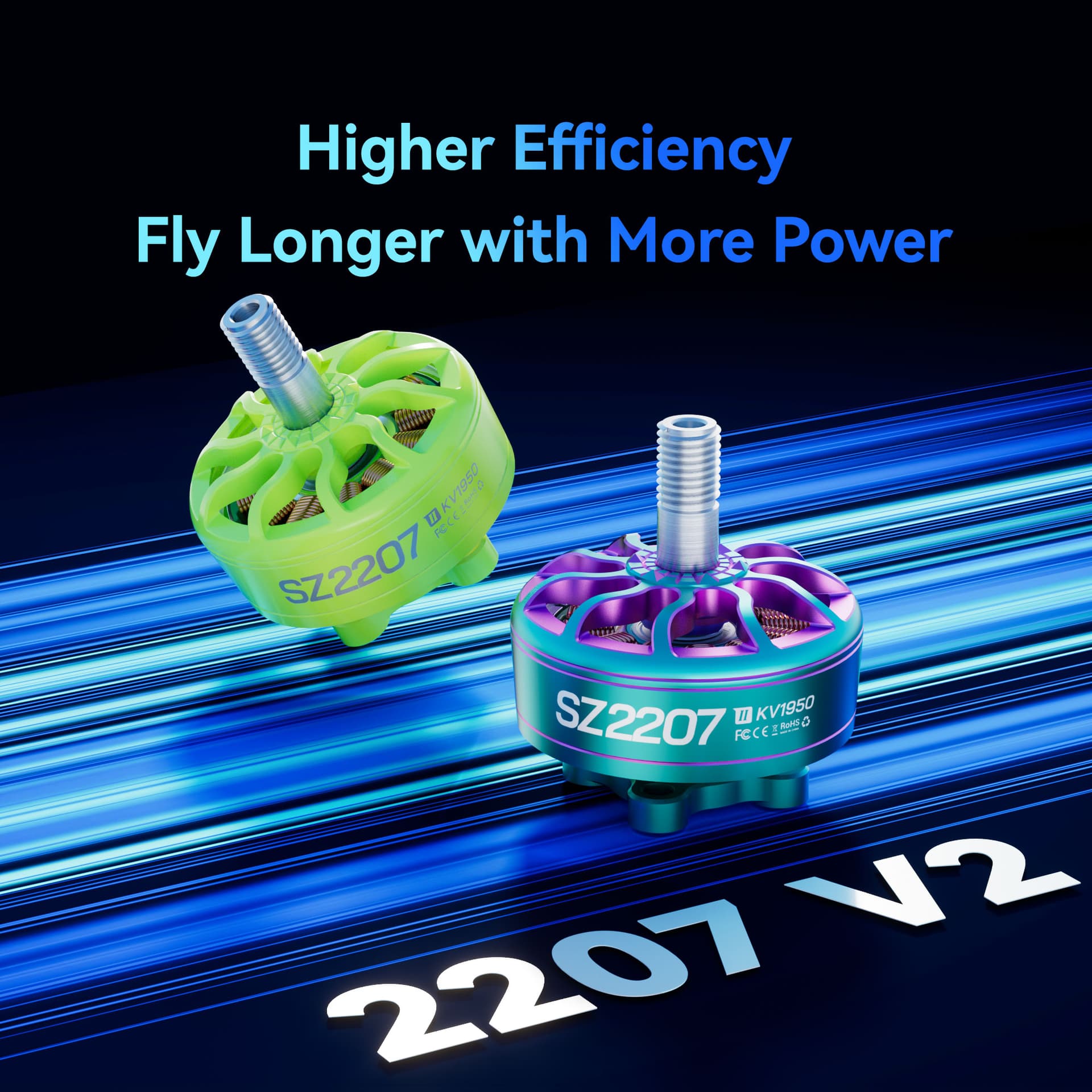 MEPS SZ2207 V2 Motor for 5inch Racing Drone 1750KV/1950KV/2750KV for fpv drones 20