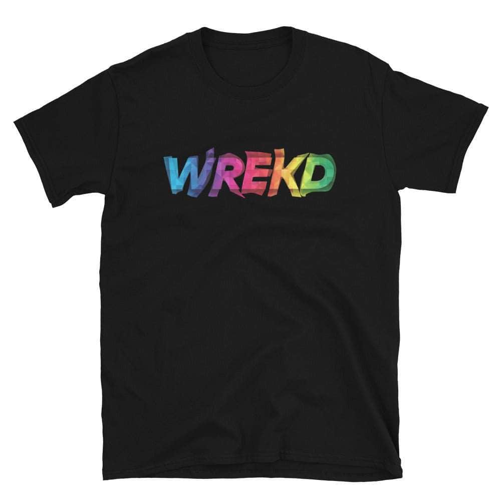 WREKD Colorful Warped Logo Unisex Tee for fpv drones