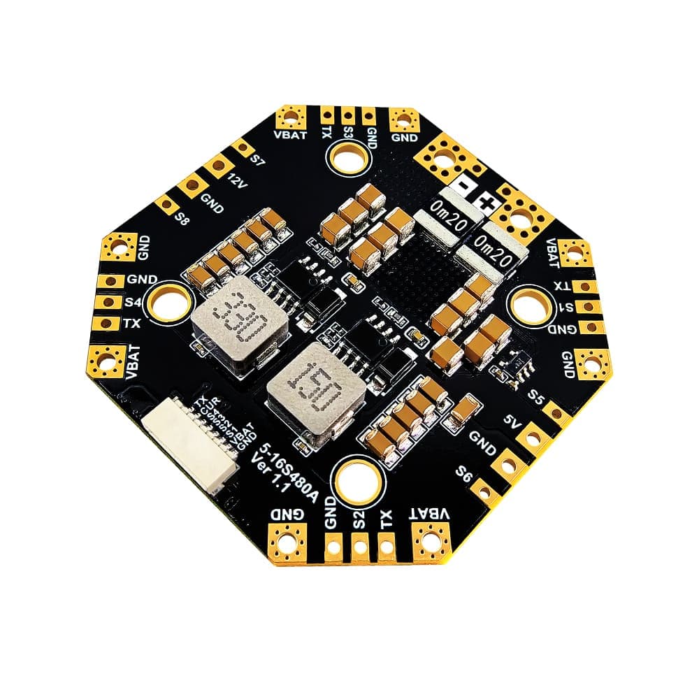 MAXKGO 5-16S 480A High Current Power Distribution Board (PDB) for FPV Drone | Dual BEC 5V/12V Output