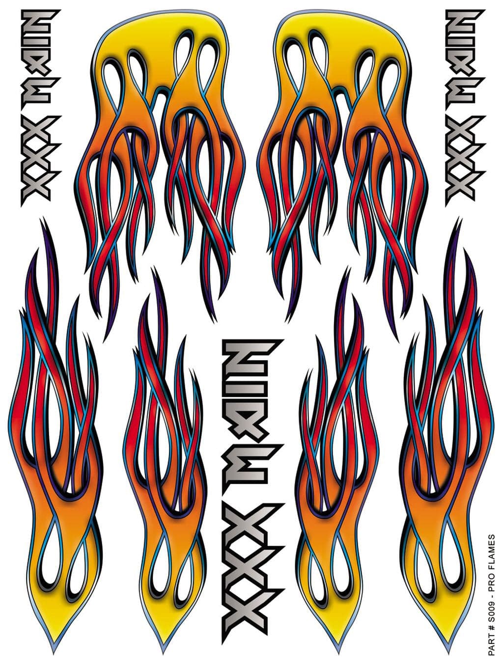 XXX Main XXXS009 Pro Flames Sticker Sheet for fpv drones