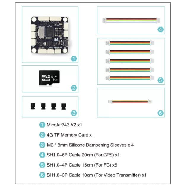 MicoAir H743 V2 drone controller, Ardupilot PX4 for fpv drones 4