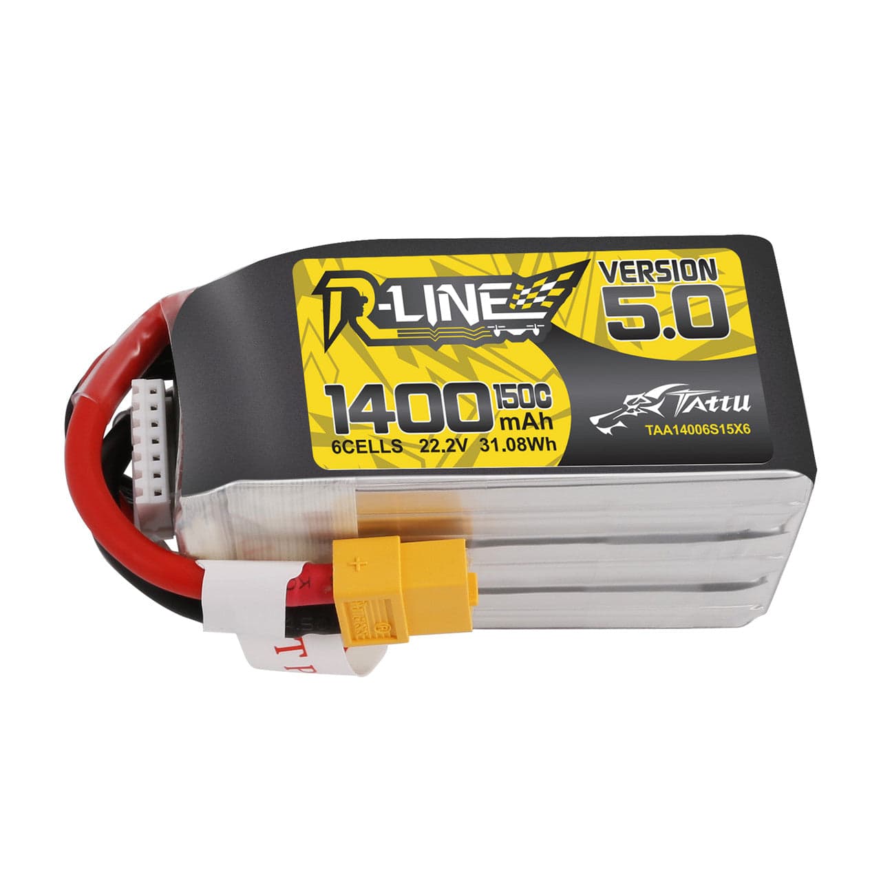 Tattu R-Line Version 5.0 1400mAh 6S 150C 22.2V LiPo Battery Pack with XT60 Plug for fpv drones 1