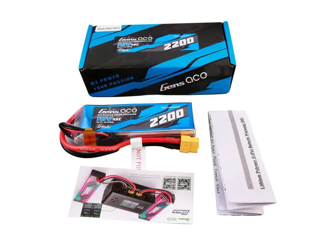 GensAce G-Tech 2200mAh 11.1V 45C 3S1P Lipo Battery Pack with XT60 Plug for fpv drones 5