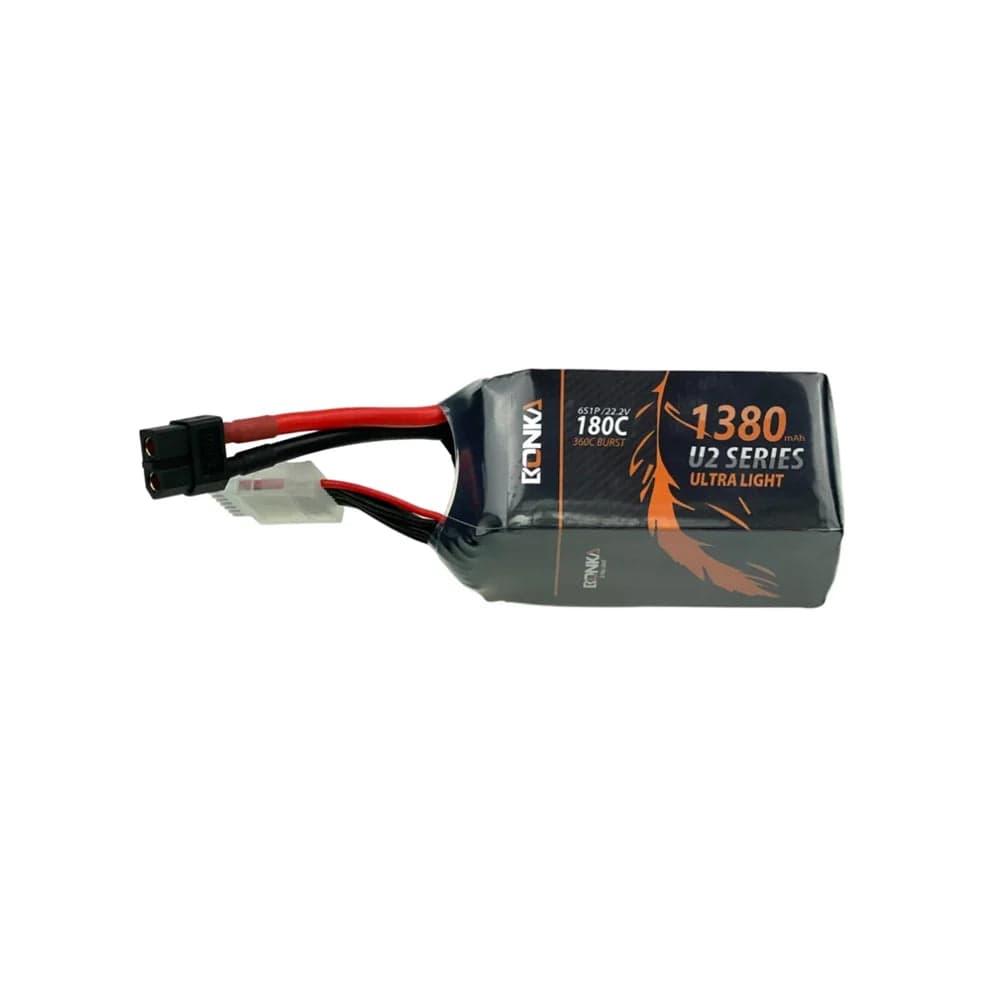 Bonka U2 Ultra Light 1380mAh 6S 22.2V 180C FPV Racing LiPo Battery - XT60 for fpv drones