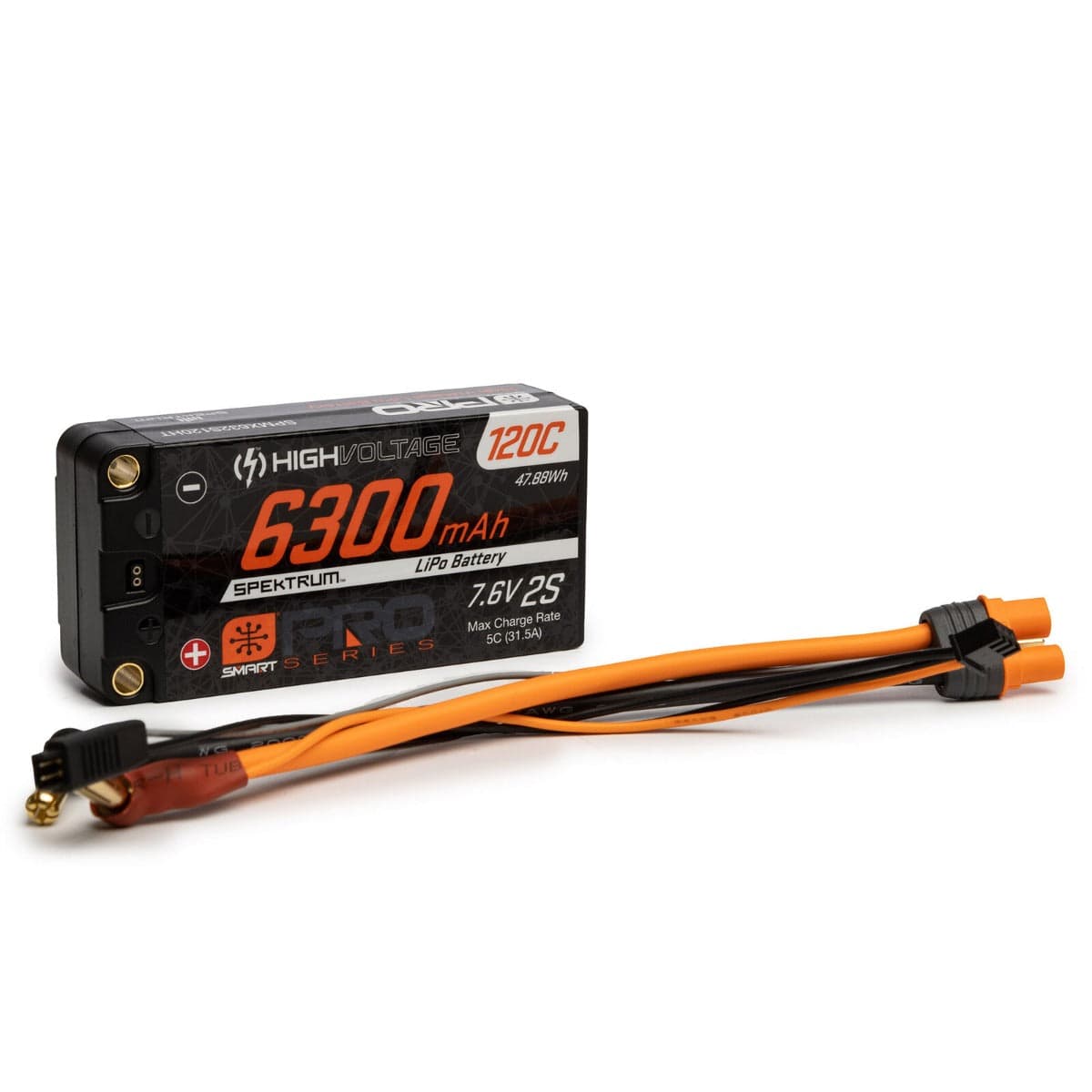 Spektrum 7.6V 6300mAh 2S 120C Smart Pro Race Shorty Hardcase LiHV Battery 5mm for fpv drones 1