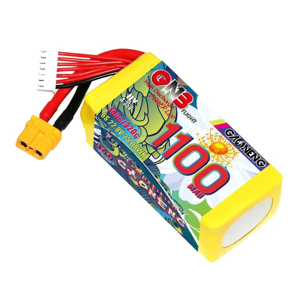 Gaoneng GNB 6S 22.8V 1100mAh 160C HV Lipo Battery - XT60 for fpv drones 5
