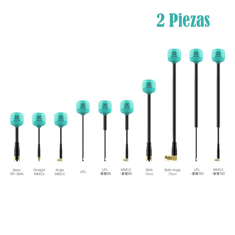 Antena Foxeer Lollipop 4 Plus 5.8G 2.6dBi «LHCP» SMA/RPSMA/MMCX/UFL (2 Piezas)