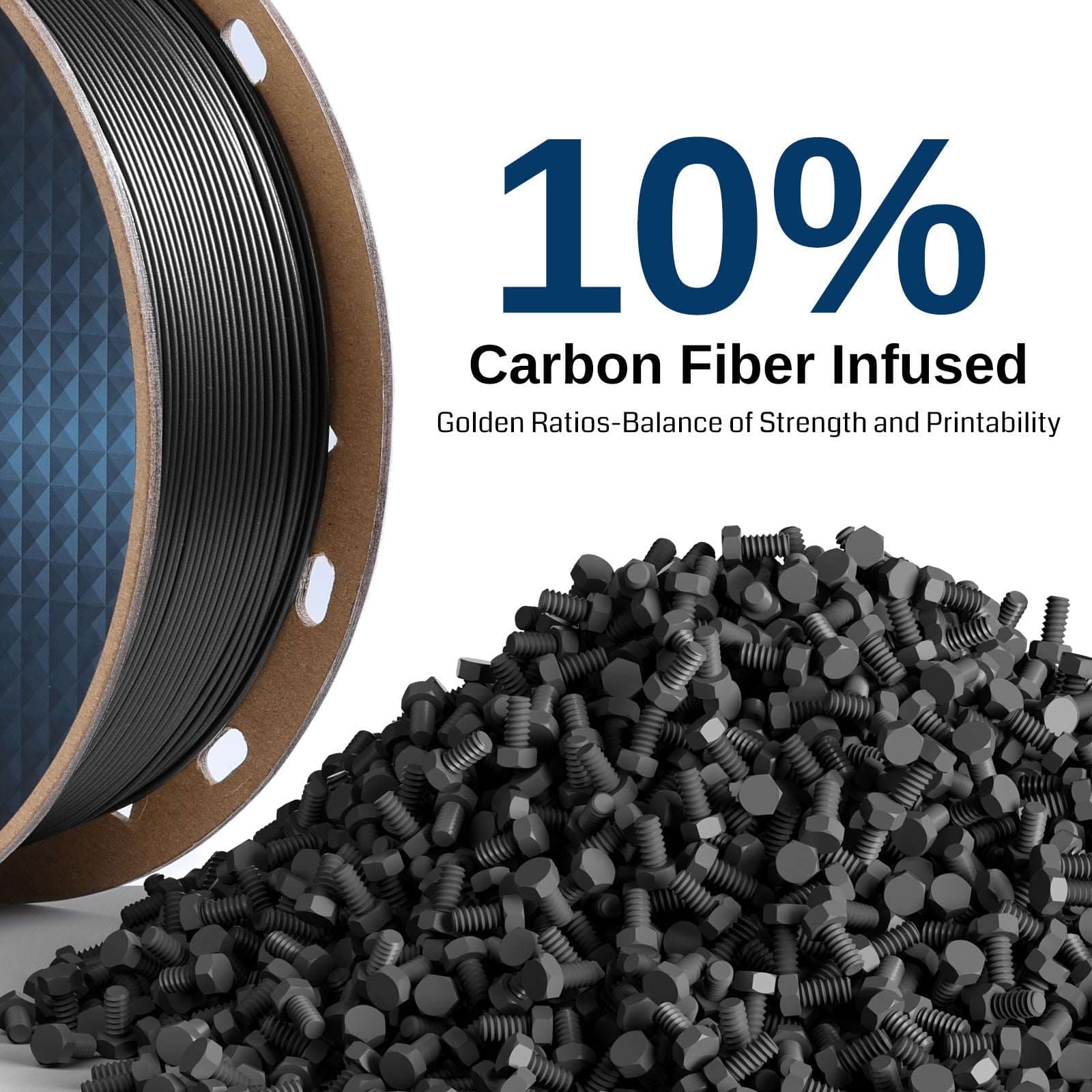 Carbon Fiber ASA Filament, 1.75mm Black, UV & Weather Resistant, Fit for Outdoor Functional Parts, 1kg, Accuracy +/- 0.04 mm for fpv drones 4