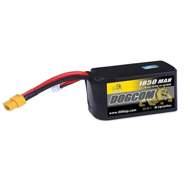 DogCom 22.2V 6S 1850mAh 150C LiPo Battery - XT60 for fpv drones