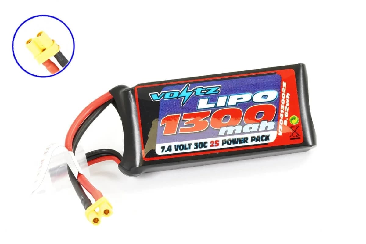 Voltz 1300mAh 2S 7.4V 30C Lipo Battery (XT30) for fpv drones