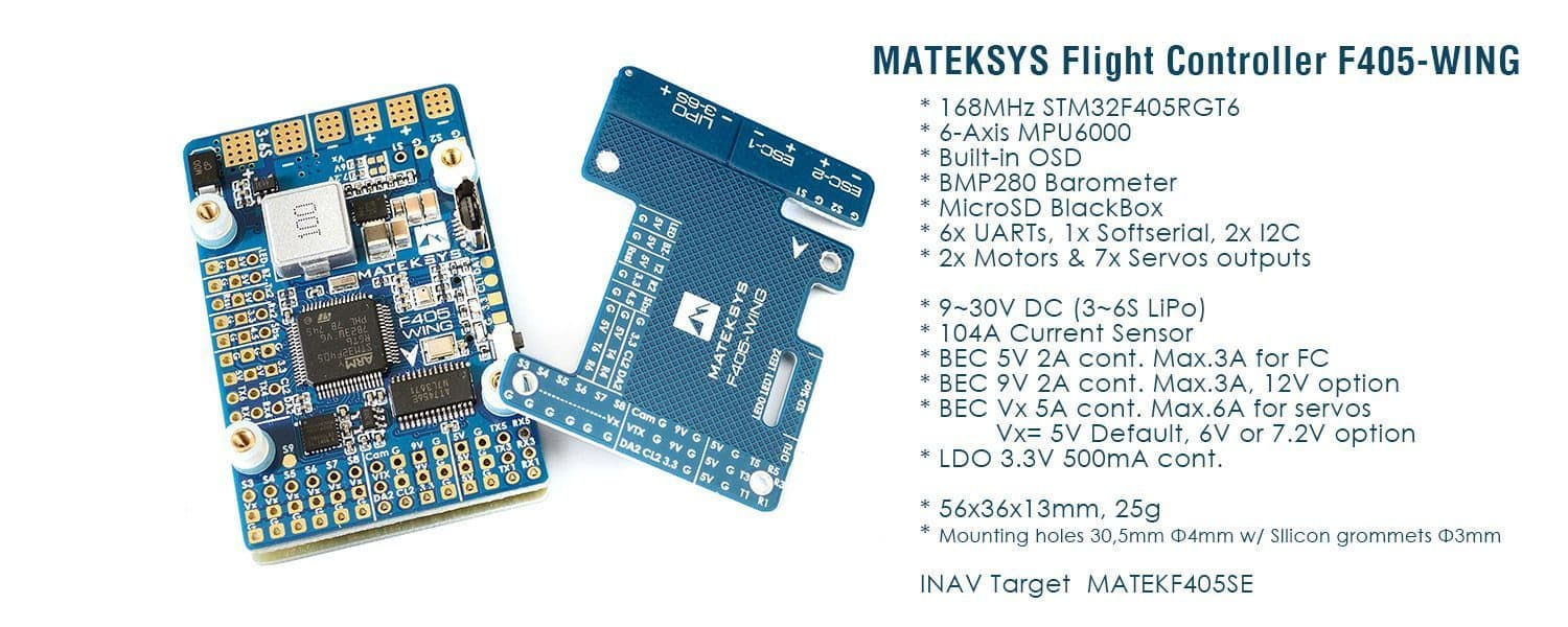 Matek F405-Wing Flight Controller STM32F405, MPU6000, INAVOSD, BMP280 for fpv drones 5