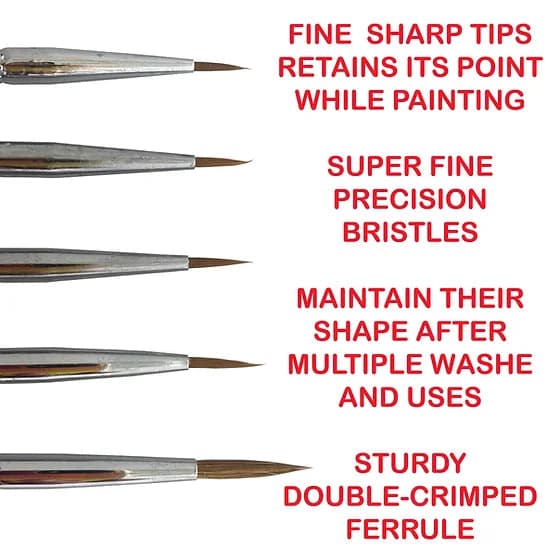 LANGHAO HAIR DETAIL PAINT BRUSH SET 3-7 for fpv drones 1