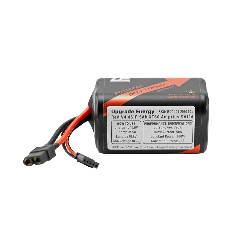 Upgrade Energy Red V4 5000mAh 4S Amprius Li-ion Battery - XT60 - 3.375 - Red for fpv drones 3