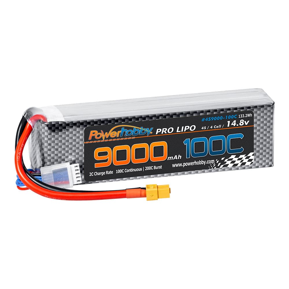 Powerhobby 4s 9000mah 100c Graphene Lipo Battery w  XT60 Plug + Adapter for fpv drones