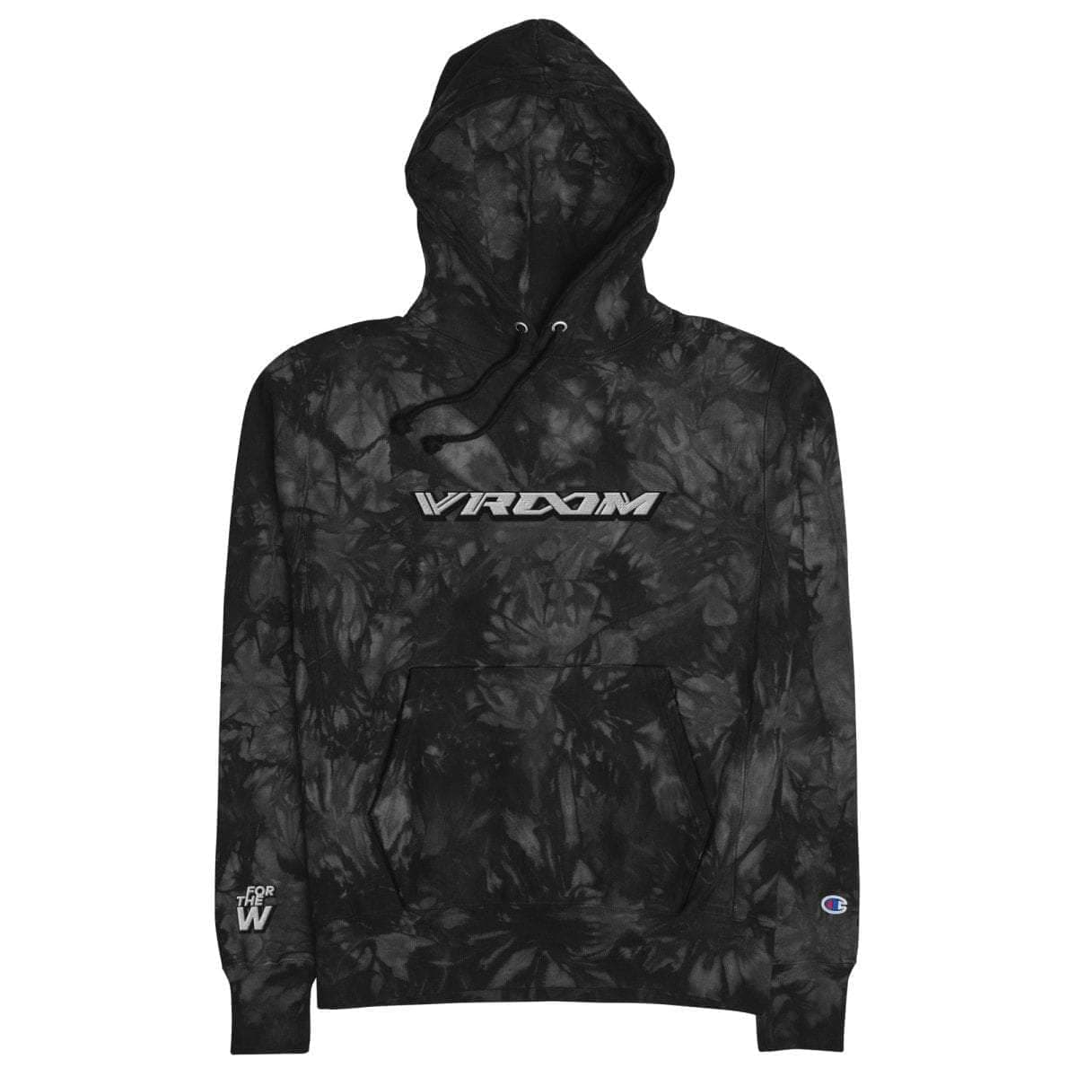 VROOM x For The Dub Embroidered Unisex Champion Tie-Dye hoodie for fpv drones