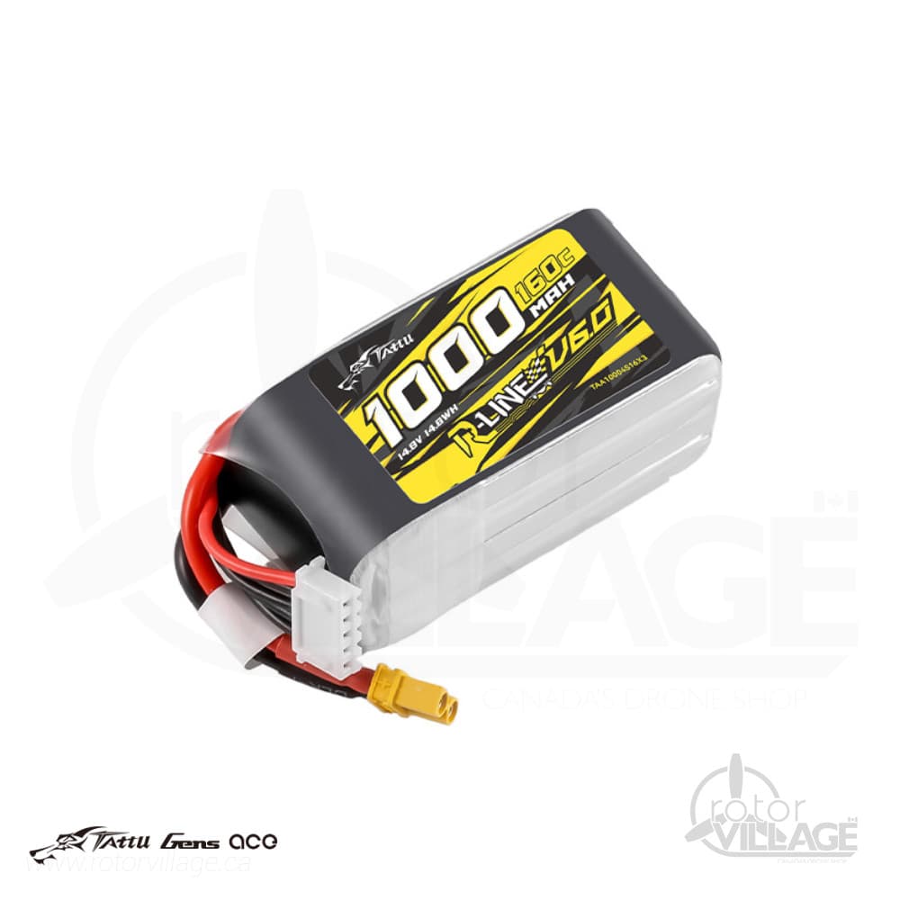 Tattu 1000mAh 4S 160C 14.8V R-Line V6.0 Lipo Battery XT30