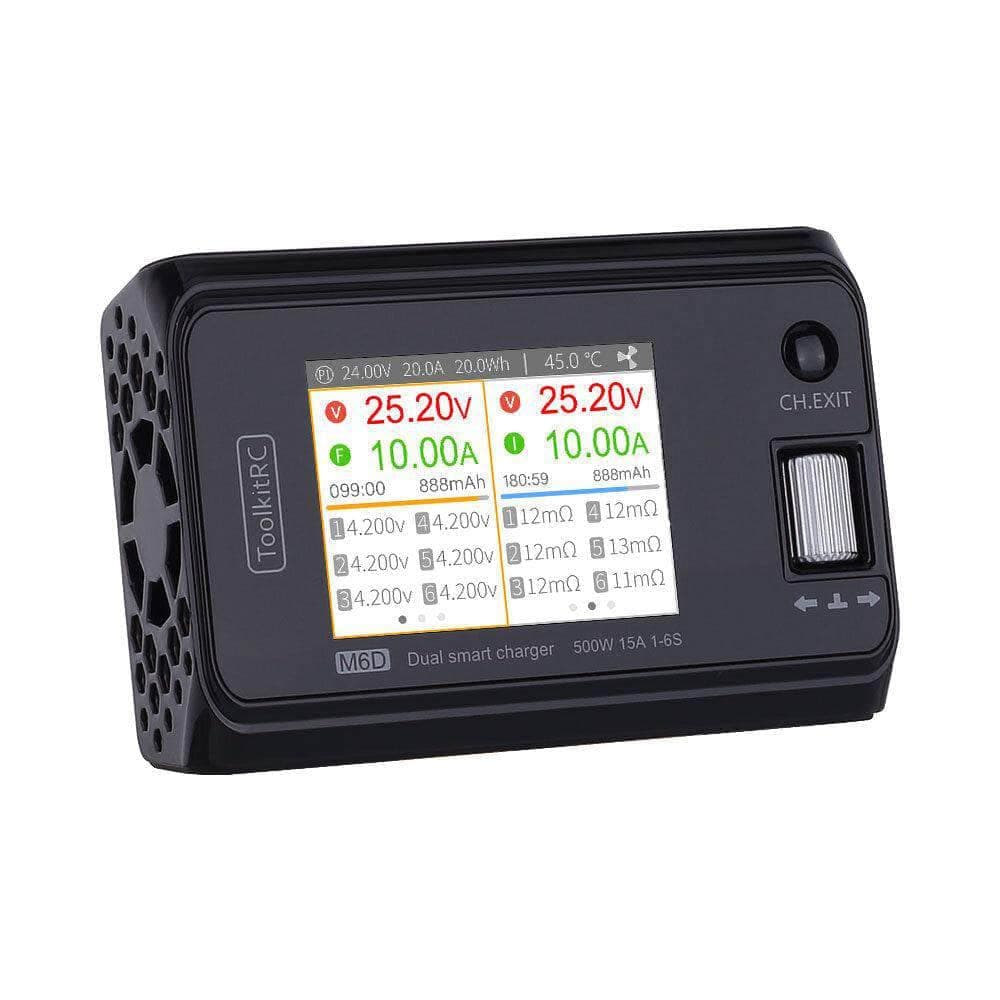 ToolkitRC M6D 500W 15A 1-6S Dual Channel DC Smart Charger for fpv drones 1