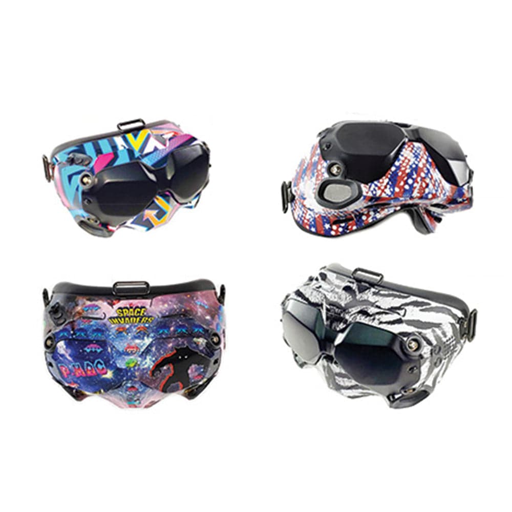 NXGraphics DJI FPV Goggle Wrap - Camo (Red,Black,White) (Includes Eye Plate Sticker Wrap) for fpv drones 3
