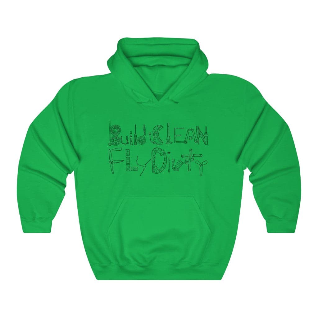 Build Clean Fly Dirty Hoodie (Tango2 approved) - Black Logo for fpv drones 41