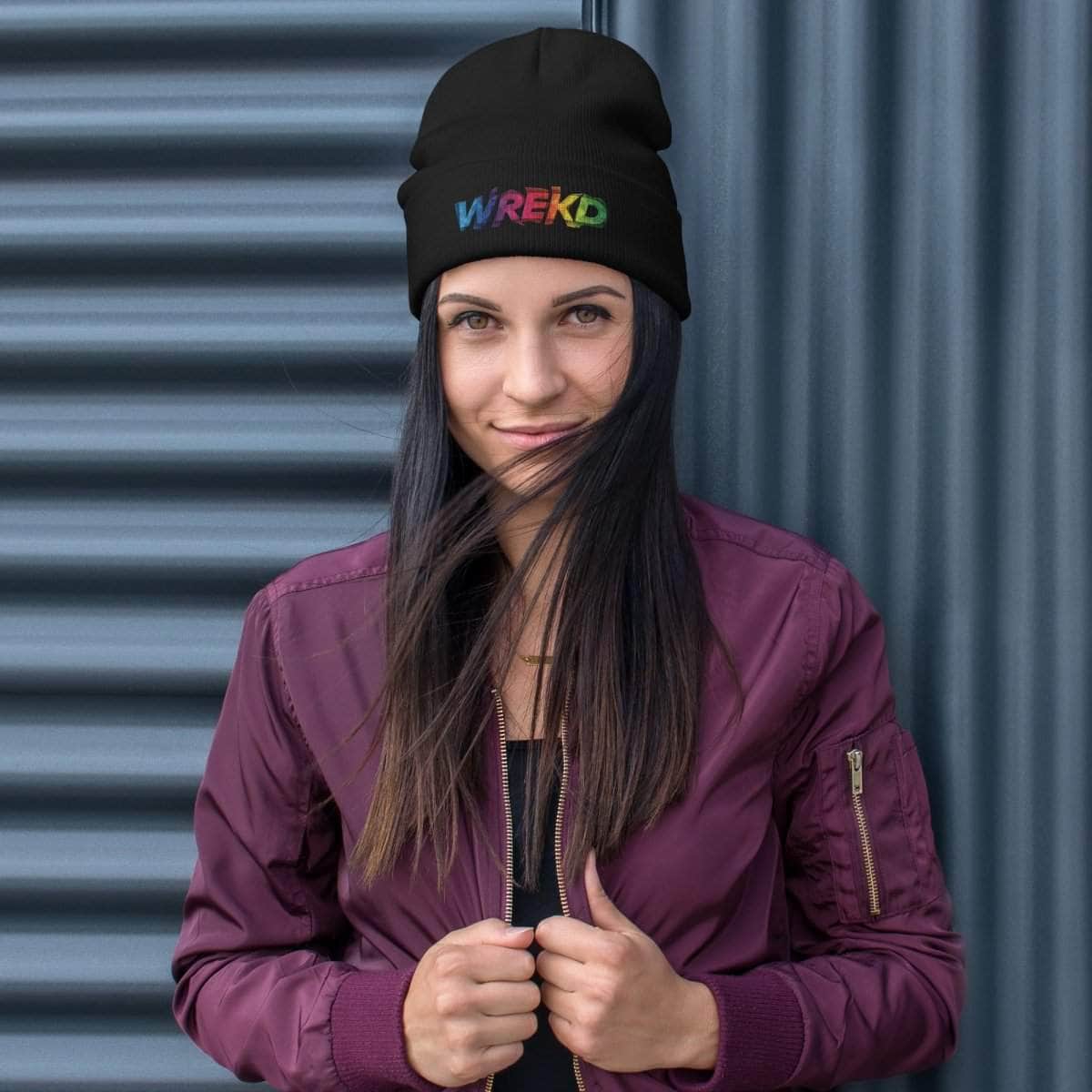 WREKD Colorful Embroidered Beanie for fpv drones 1