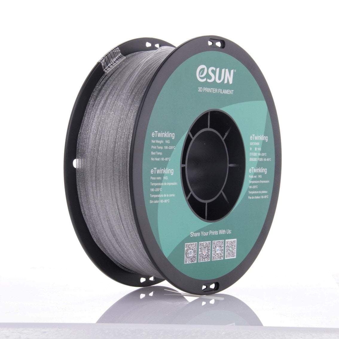 eSun eTwinkling Glitter PLA 3D Print Filament 1.75mm 1kg for fpv drones 7