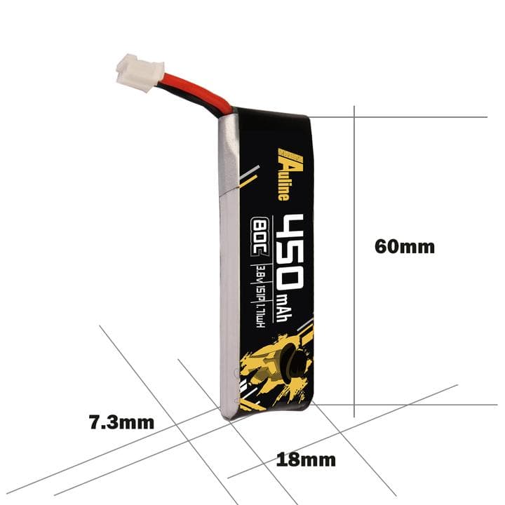 Auline 450mAh HV 3.8v 1S LiPo 80c - PH2.0 (3pcs) for fpv drones 3