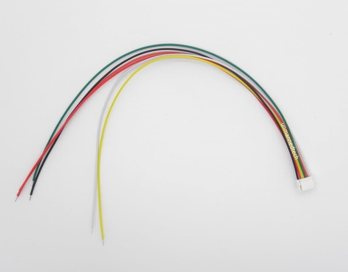 6 pin male JST GH1.25 connectors 20cm (Pixhack cables) - Pack of 5 for fpv drones 7