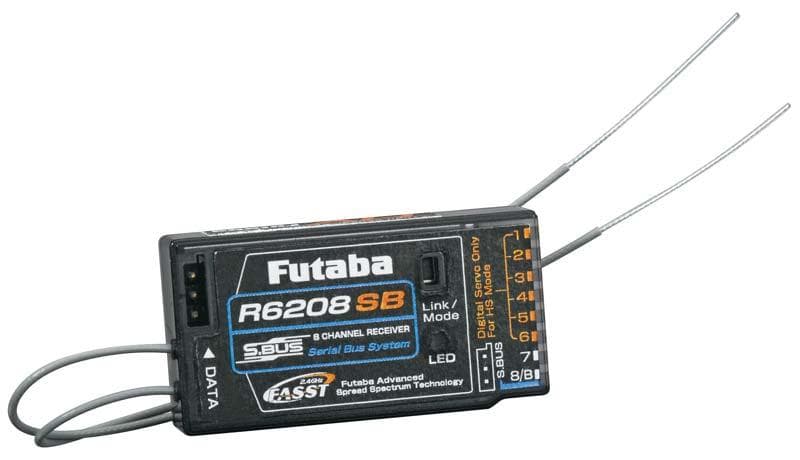 Futaba R6208SB 8-Channel 2.4GHz FASST Hi-Voltage Receiver for fpv drones