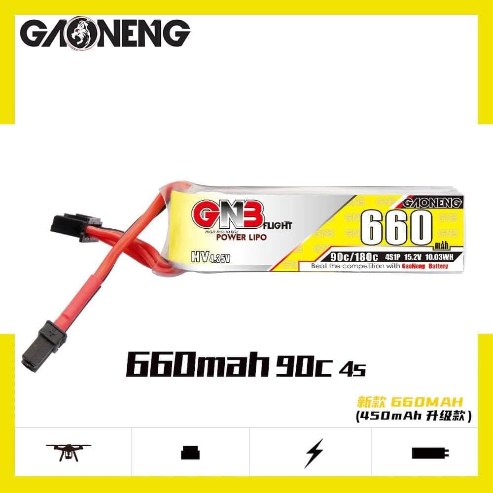 Gaoneng GNB 15.2V 4S 660mAh 90C LiHV Micro Battery (Long Type) - XT30 for fpv drones 3