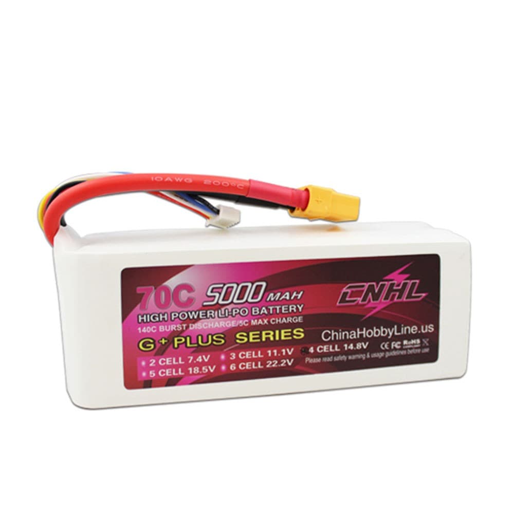 CNHL g+plus 5000mah 14.8v 4s 70c lipo battery with xt90 plug for fpv drones