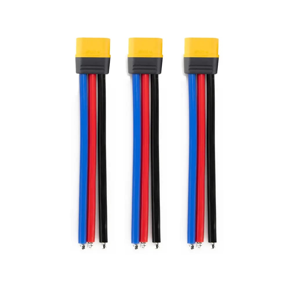 Amass MR60 12AWG LiPo Pigtail w/ Protective Sleeve - Male (3Pcs) - 3 for fpv drones