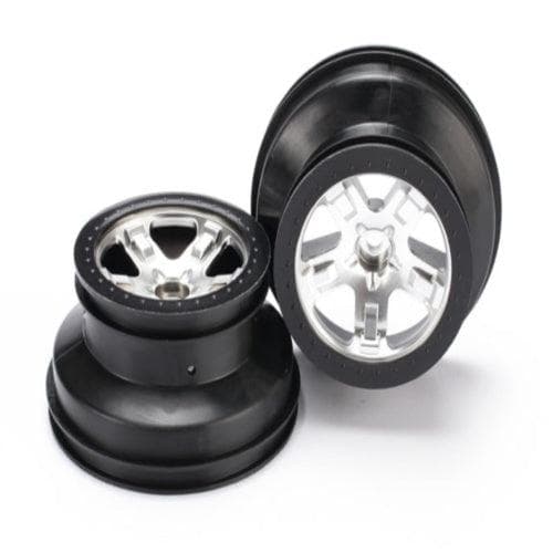 Traxxas 5874X SCT Front Wheels Chrome Black Slash (2) for fpv drones