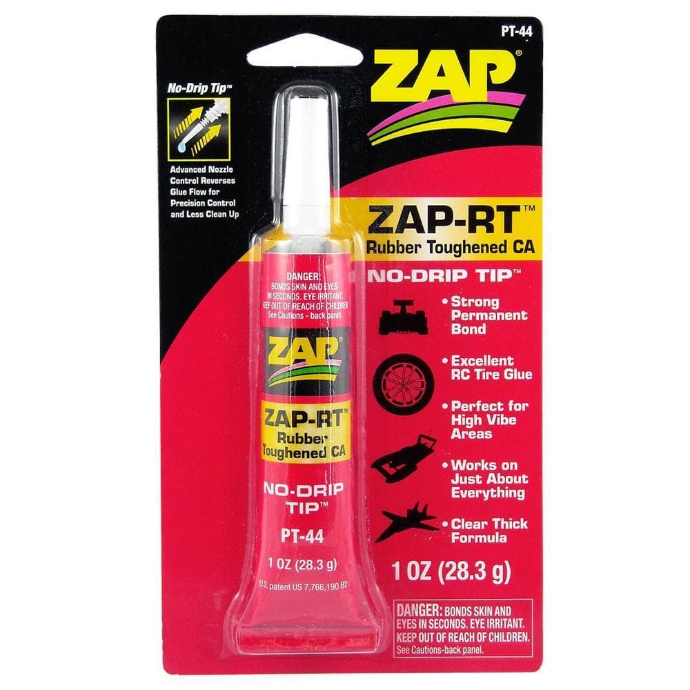 ZAP PT44 ZAP-RT Rubber Toughened Cyanoacrylate Glue Clear Thick 1 oz for fpv drones