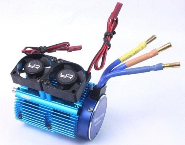 Yeah Racing Heat Sink w/Twin Tornado High Speed Fans Sets Blue For 1/8 Motors for fpv drones 4