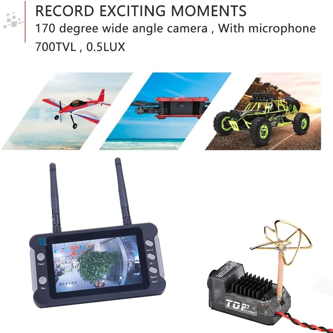 SoloGood Spotter V2 FPV Camera AIO 700TVL FOV170 40CH 5.8G Video Transmitter 20/100/200mW built-in OSD for FPV Drone RC Car Boat for fpv drones 3