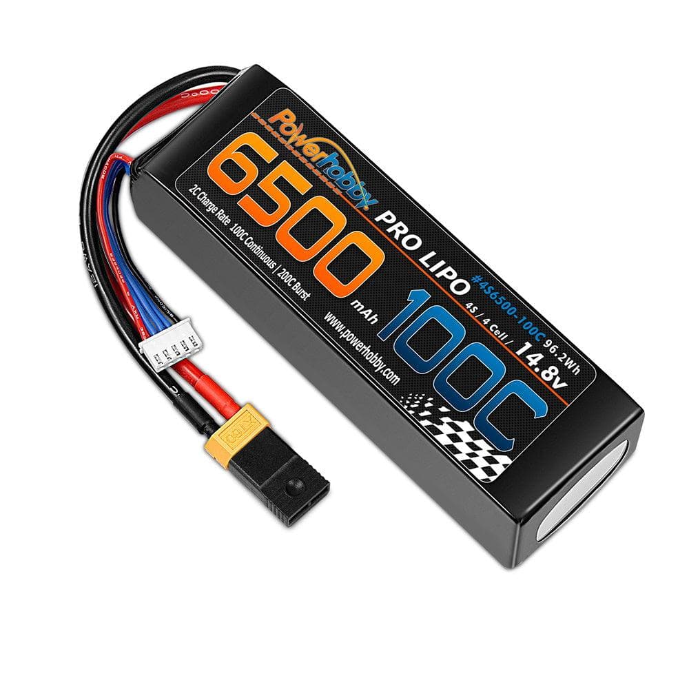 Powerhobby 4s 14.8v 6500mah 100c Lipo Battery w XT60 Plug + Adapter for fpv drones 2