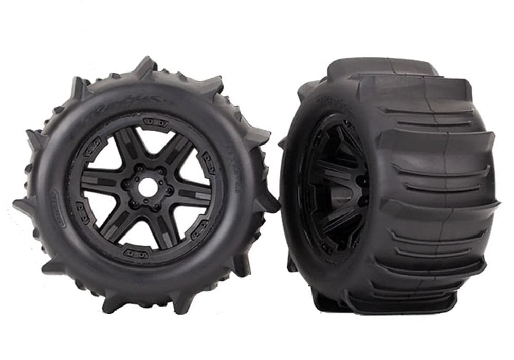 Traxxas TRA8674 - Paddle Tires, 3.8" Black Wheels, E-Revo VXL (2) for fpv drones