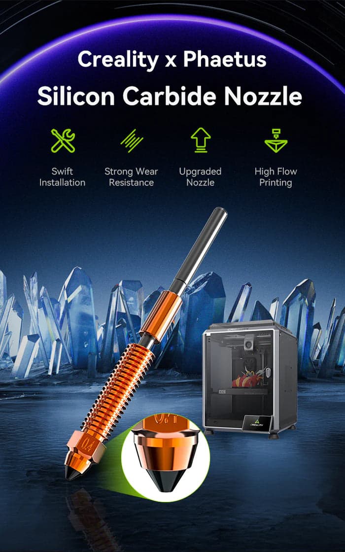 Unicorn Nozzle Ender 3 V3, K1 Phaetus Silicon Carbide for fpv drones 1