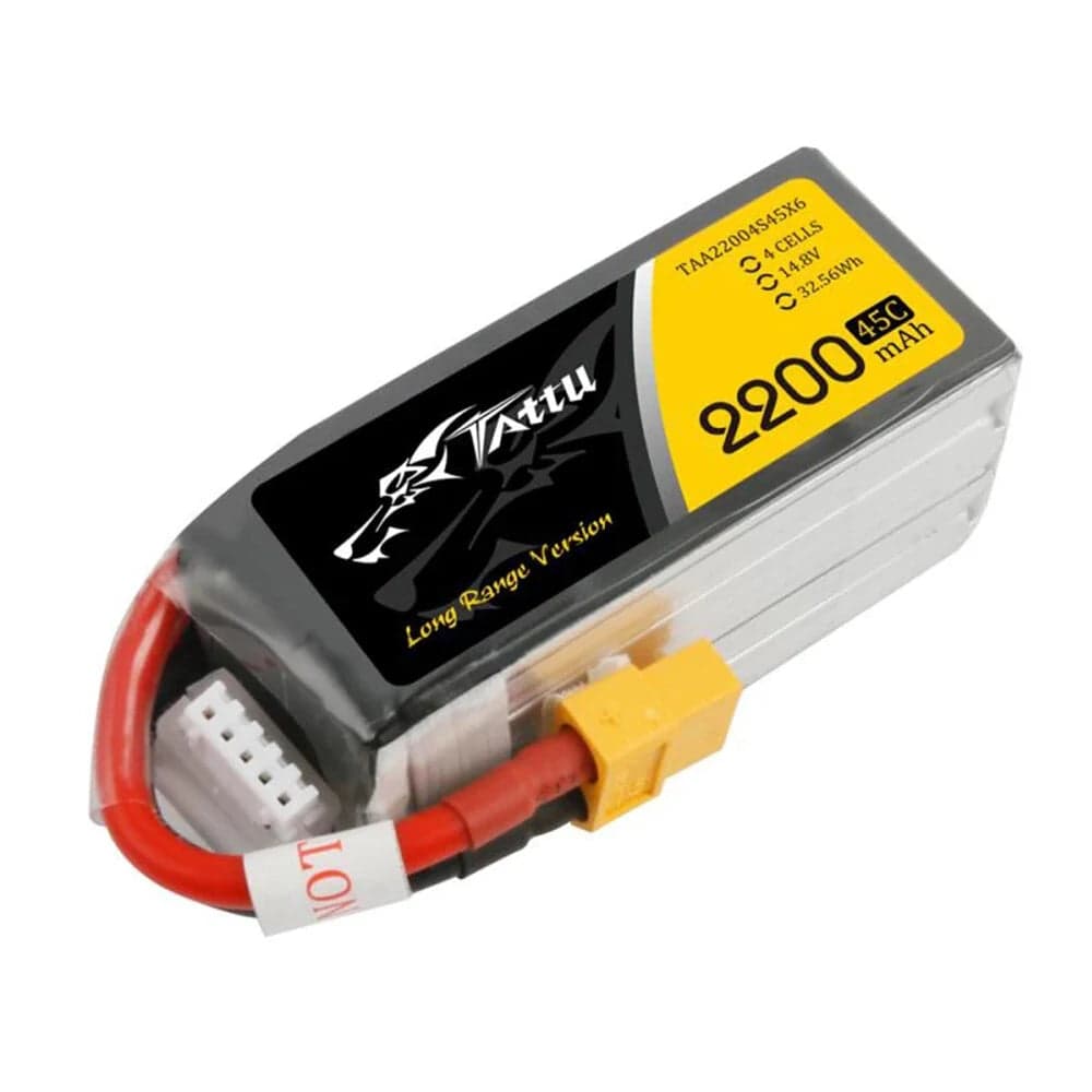 TATTU 2200mAh 14.8V 45C 4S1P Lipo Battery Pack with XT60 Plug for fpv drones 1