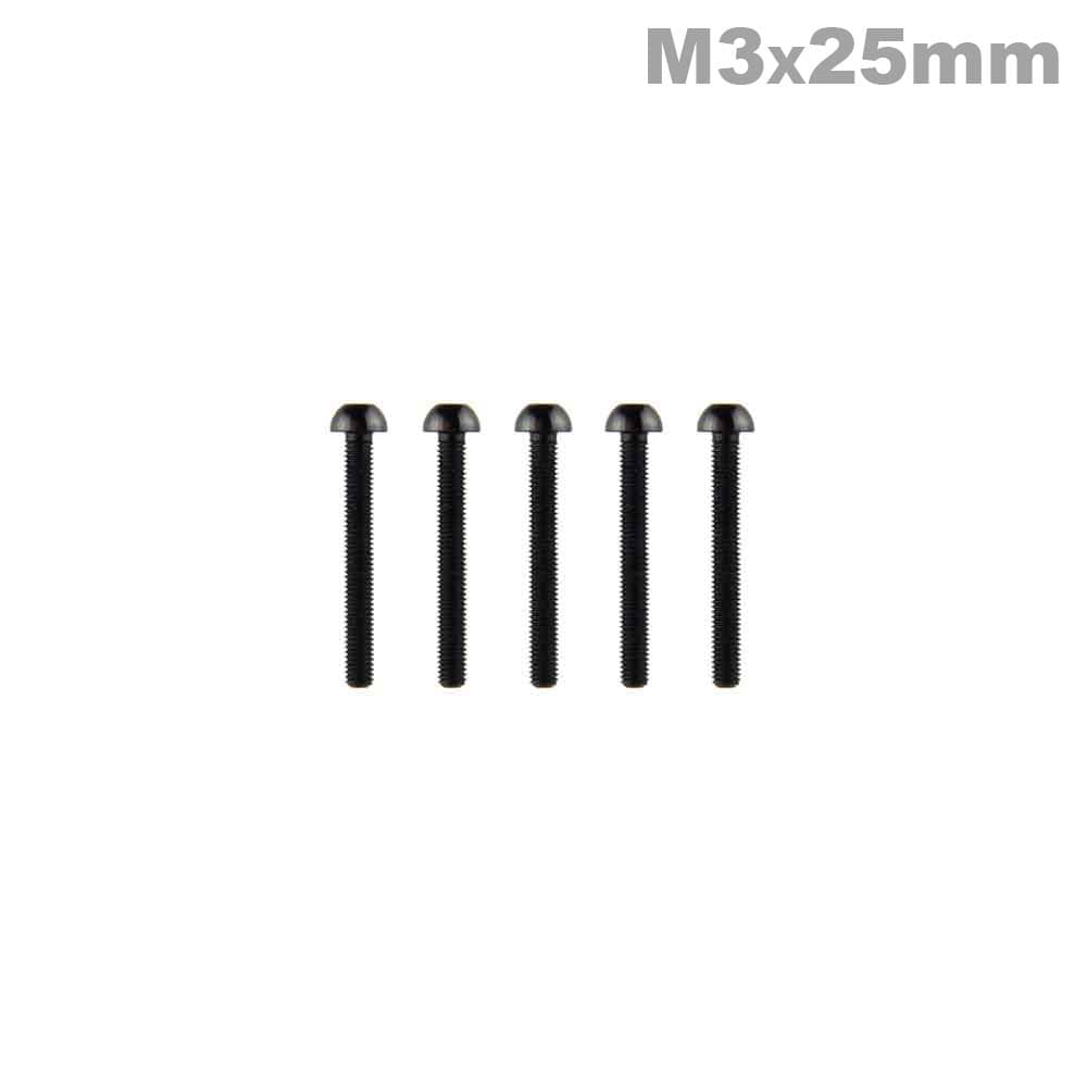 M3x25mm Aluminium Bolkop Hex Schroef (5 stuks) - ZWART for fpv drones 1