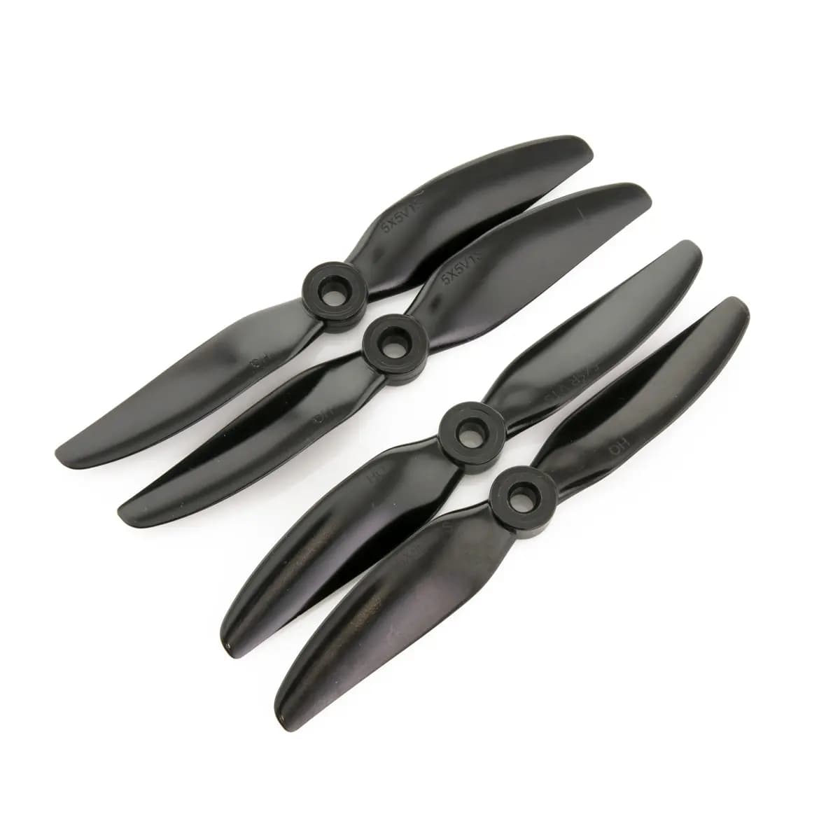 HQProp DP 5x5V1S Propeller - 2 Blade (Set of 4 - Black) - 5" - Black