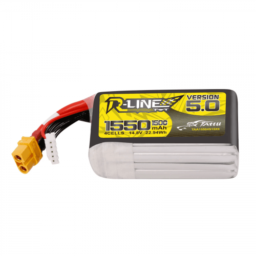 Tattu R-Line Version 5.0 1550mAh 4s 150c LiPo Pack (XT60) for fpv drones